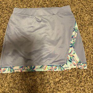 Stella Parker Golf Collection Skort Small Lavender Purple Floral Trim Zip Pocket